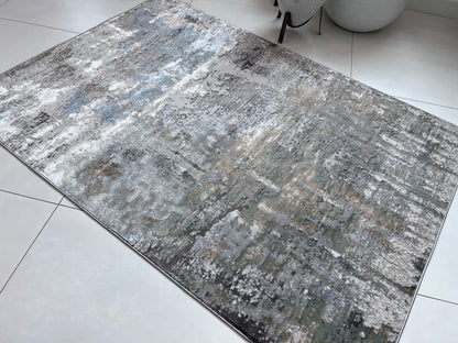 Devo Nature's Canvas Area Rug, Platinum & Earth