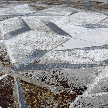 Maximus Origami Indoor | Outdoor Area Rug, Gold & Platinum