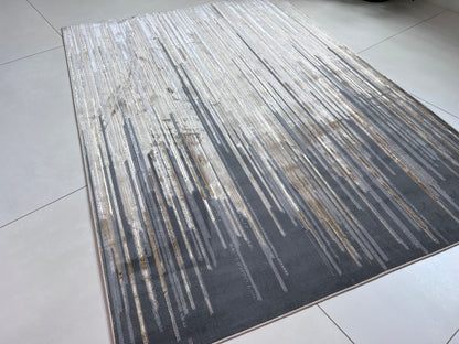 Maximus Harmonic Frequency Indoor | Outdoor Area Rug, Gray & Platinum