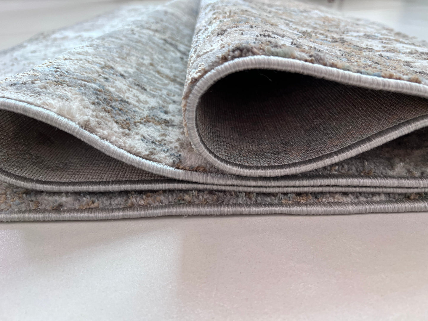 Devo Dematerialize Area Rug, Platinum & Earth