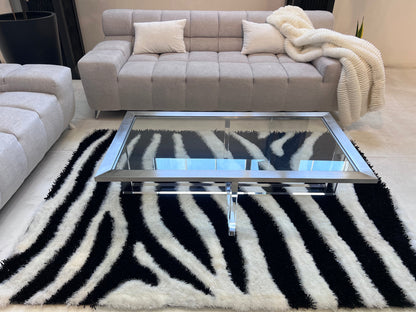 S.V.D. Zebra Area Rug, Black & White