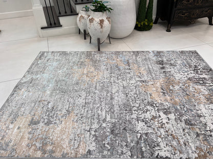 Devo Memories Area Rug, Platinum & Earth