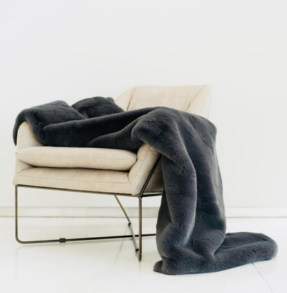 Luxury Faux Chinchilla Fur Throw Blanket, Assorted Colors