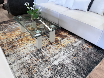Elevate Radiant Nexus Area Rug, Black & Gold