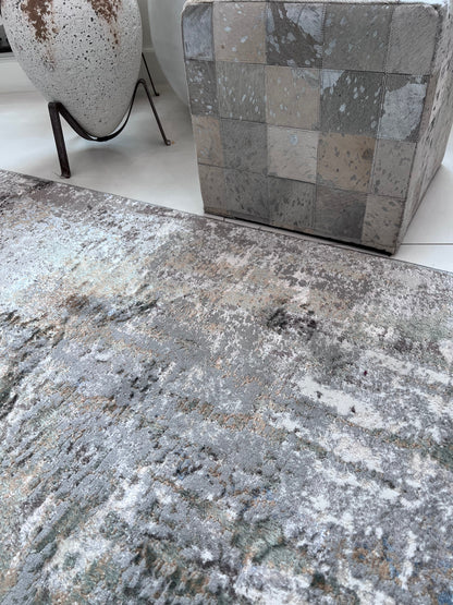 Devo Nature's Canvas Area Rug, Platinum & Earth