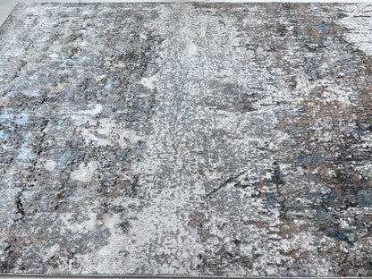 Devo Dematerialize Area Rug, Platinum & Earth