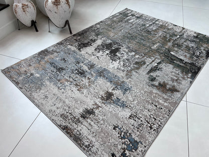 Devo Nature's Canvas Area Rug, Platinum & Earth