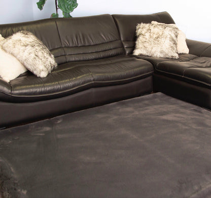 Luxury Faux Chinchilla Fur Area Rug, Assorted Colors