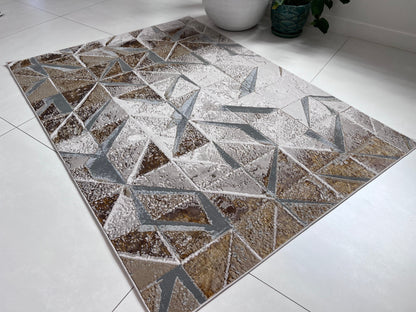Maximus Origami Indoor | Outdoor Area Rug, Gold & Platinum