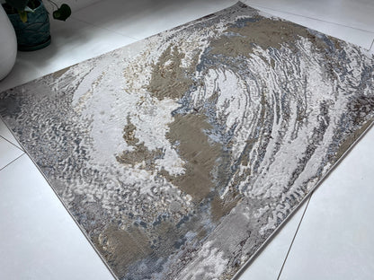 Maximus Cyclone Indoor | Outdoor Area Rug, Gray & Platinum