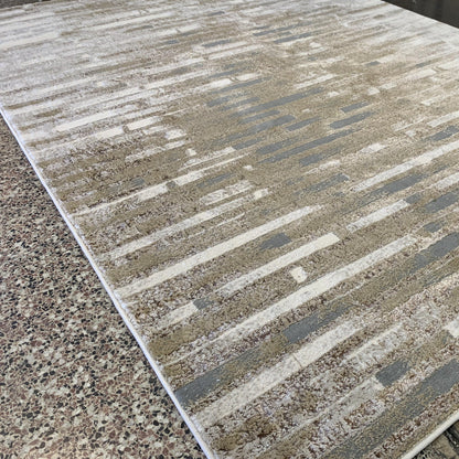 Maximus Shattered Stronghold Indoor | Outdoor Area Rug, Silver & Platinum