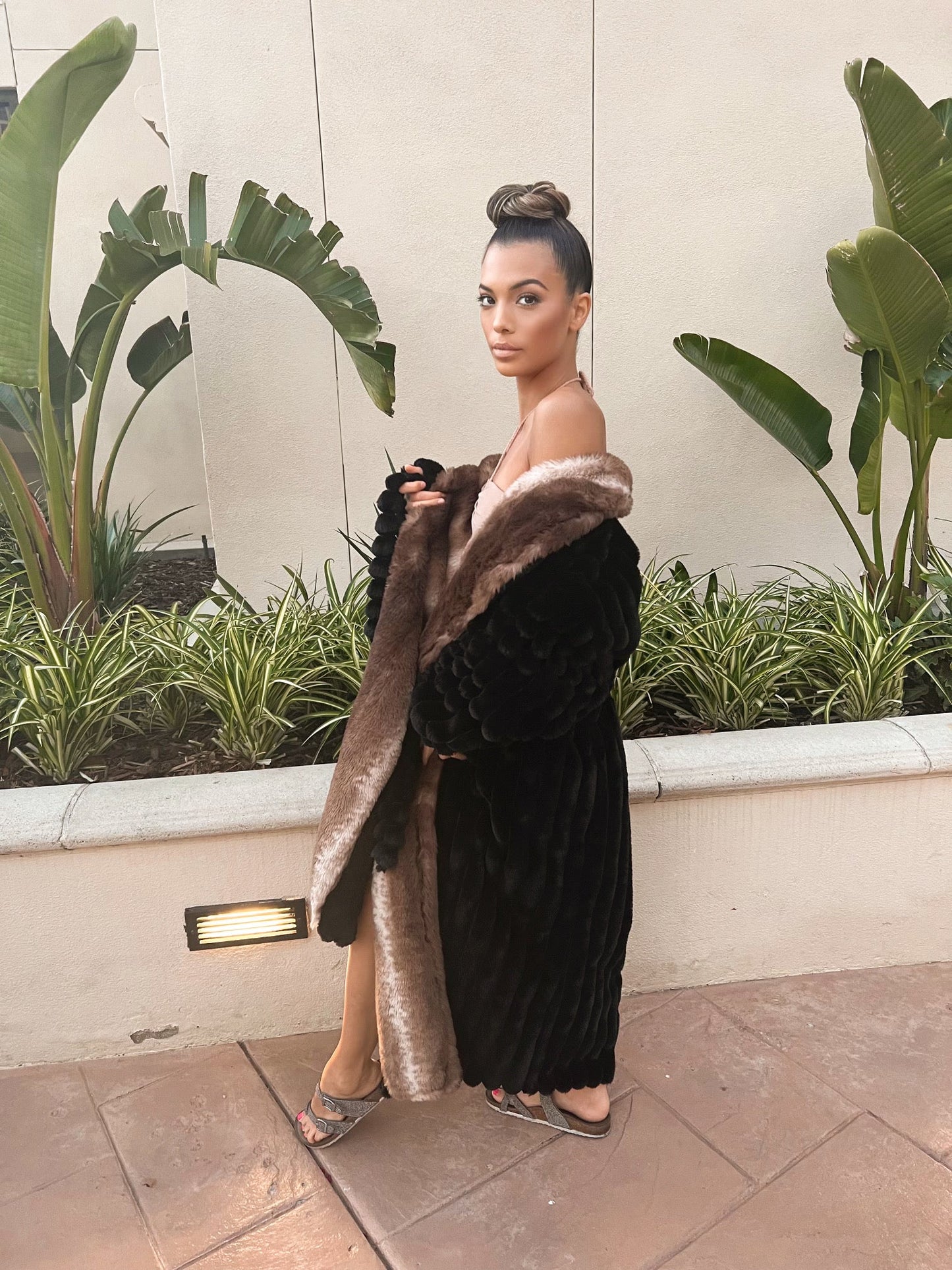 Rexa Luxury Faux Chinchilla Fur Robe, Assorted Colors