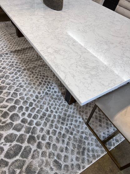 Maximus Icy Scales Indoor | Outdoor Area Rug, Blue & Platinum