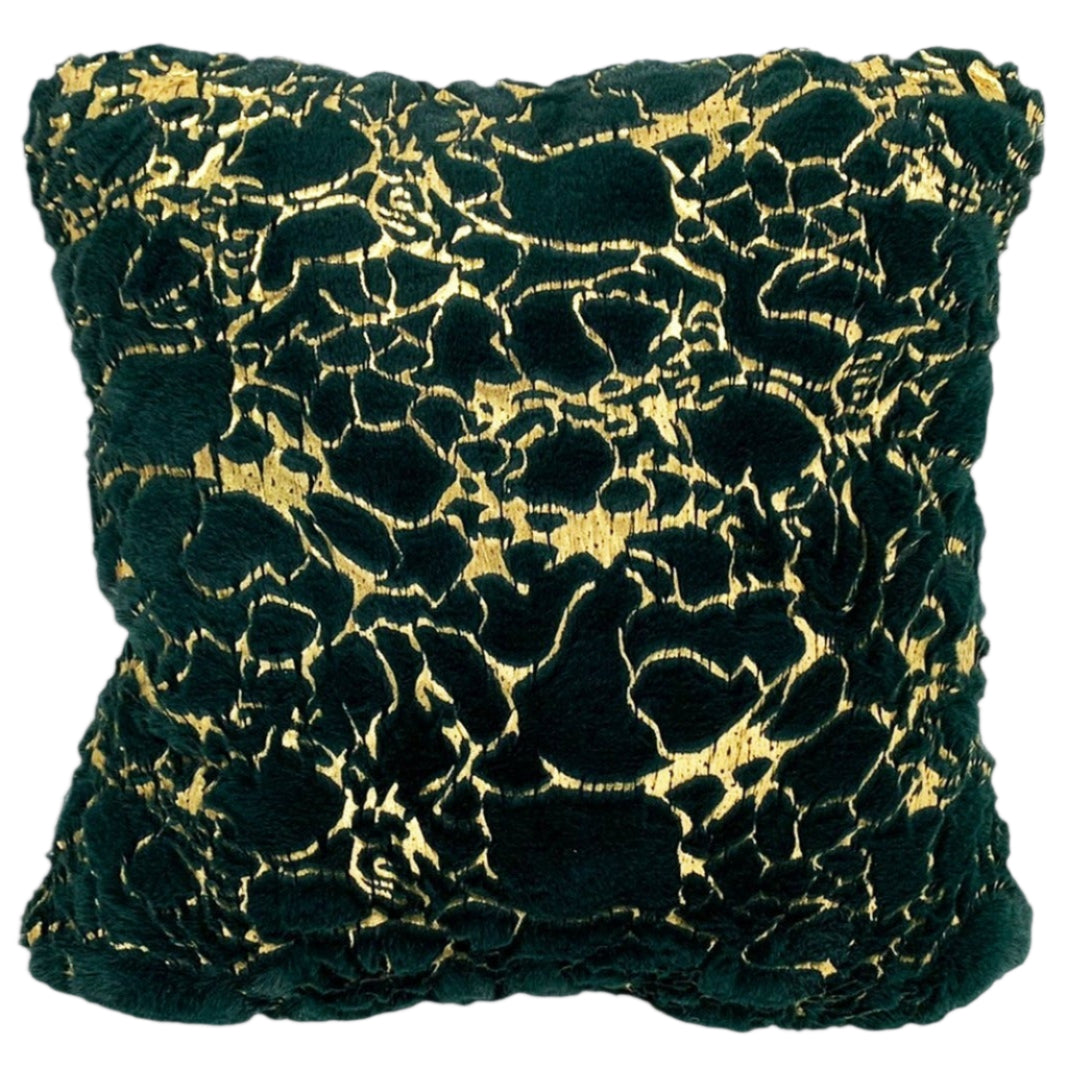 Luxury Metallic Faux Chinchilla Fur Throw Pillow, Assorted Multicolor
