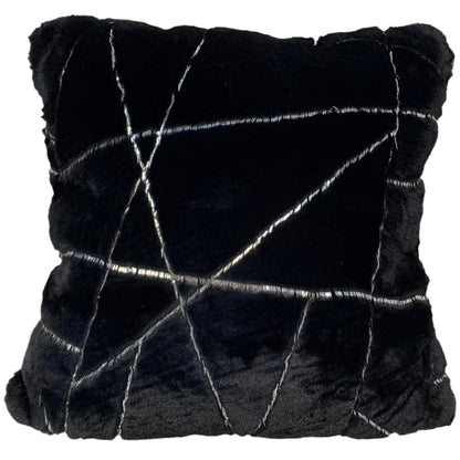 Luxury Metallic Faux Chinchilla Fur Throw Pillow, Assorted Multicolor