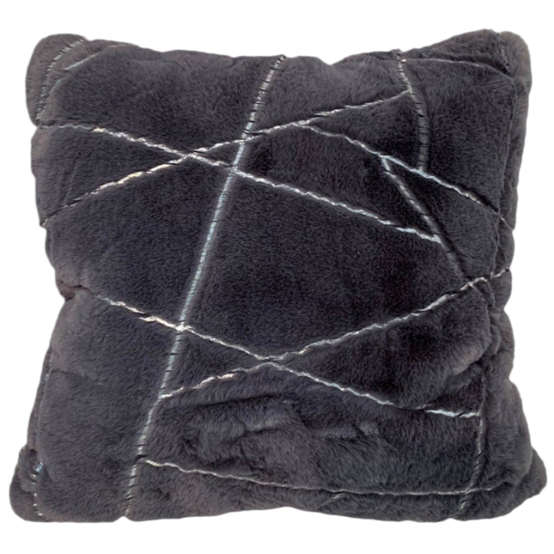 Luxury Metallic Faux Chinchilla Fur Throw Pillow, Assorted Multicolor