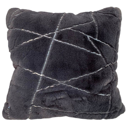 Luxury Metallic Faux Chinchilla Fur Throw Pillow, Assorted Multicolor