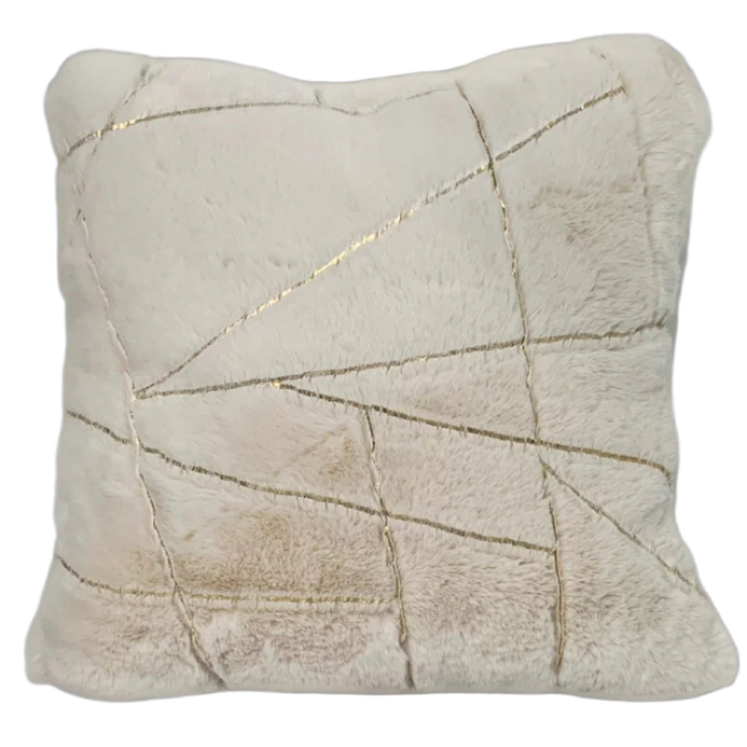 Luxury Metallic Faux Chinchilla Fur Throw Pillow, Assorted Multicolor
