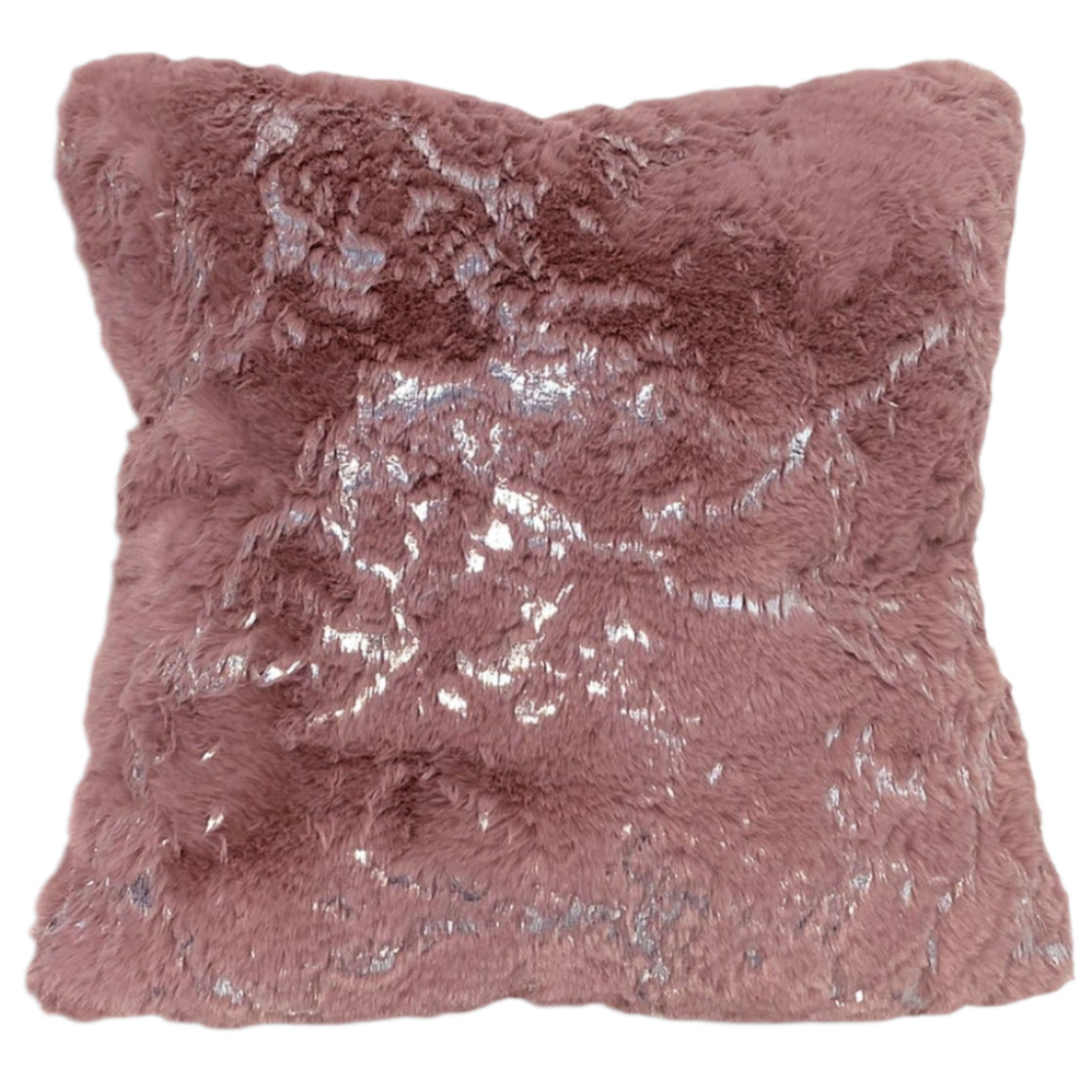 Luxury Metallic Faux Chinchilla Fur Throw Pillow, Assorted Multicolor