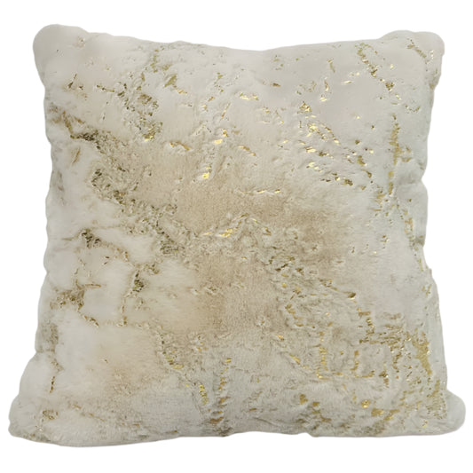Luxury Metallic Faux Chinchilla Fur Throw Pillow, Assorted Multicolor