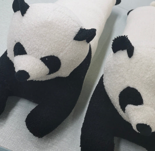 Cuddle Companions, Panda Throw Pillow, Black & White