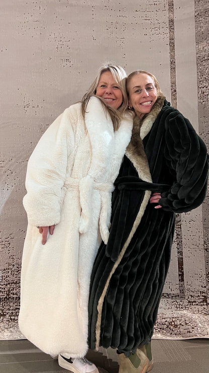 Rexa Luxury Faux Chinchilla Fur Robe, Assorted Colors