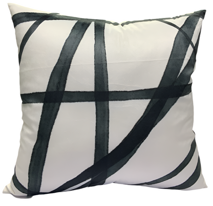 VIVA DigiPrint Velvet Throw Pillow, White & Black